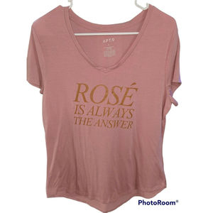 APT 9 short sleeve Blush shirt size Large Rose` is always the answer